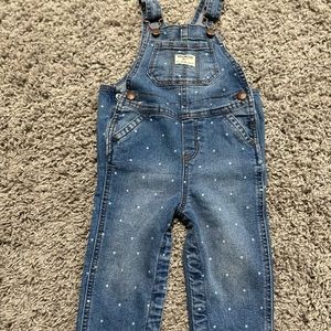 White polka dot overalls (pant style)